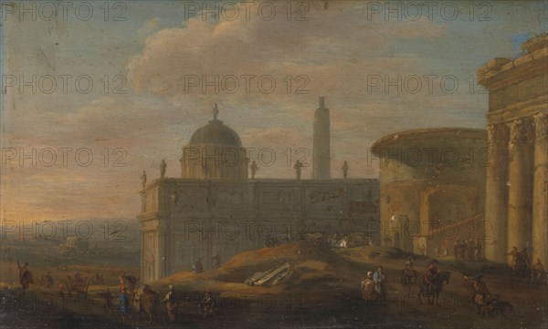 Italian city view, 1650-1689. Creator: Jacob van der Ulft.