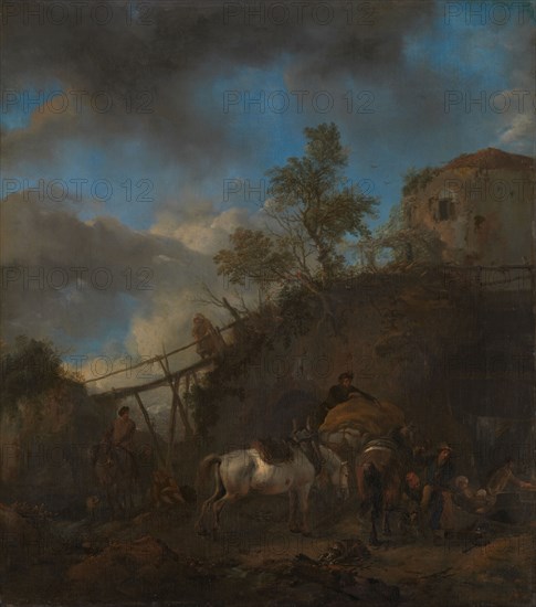 Blacksmith Shoeing a Horse, c.1652-c.1655. Creator: Philips Wouwerman.