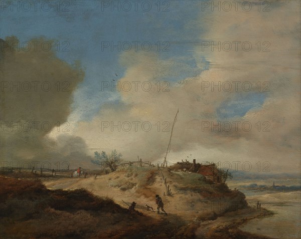 Dune Landscape with a Signal Post, c.1651-c.1653. Creator: Philips Wouwerman.