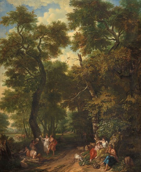 Arcadian landscape with musicians and dancing shepherds, 1771. Creator: Juriaan Andriessen.