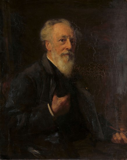 Portrait of J.A.B. Stroebel (1821-1905), painter, 1892.  Creator: Pieter de Josselin de Jong.