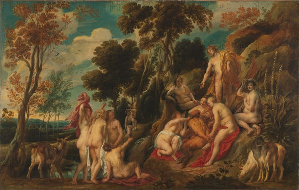 Pan Punished by Nymphs, c.1640. Creator: Jacob Jordaens.