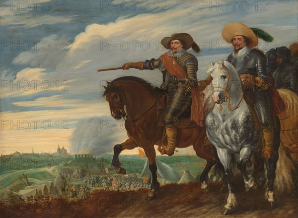 Frederick Henry and Ernst Casimir of Nassau-Dietz at the Siege of ’s Hertogenbosch, c.1629-c.1635. Creator: Pauwels van Hillegaert I.