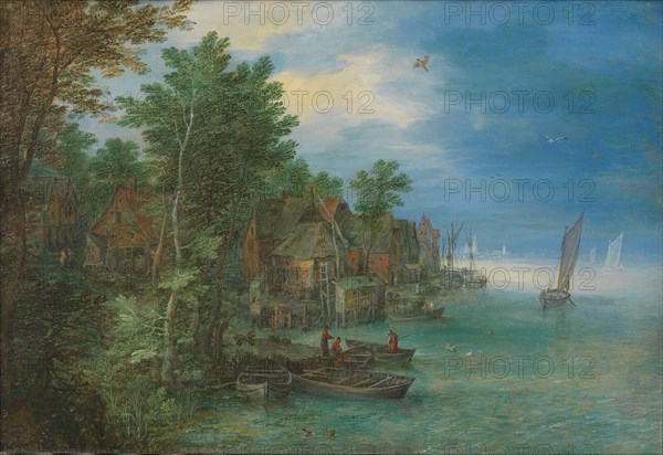 View of a Village along a River, 1604. Creator: Jan Brueghel the Elder.