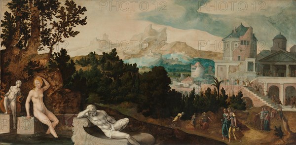 Landscape with Bathsheba, c.1540-c.1545. Creator: Jan van Scorel.