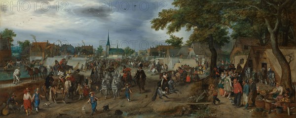 Princes Maurice and Frederick Henry at the Valkenburg Horse Fair, 1618. Creator: Adriaen van de Venne.