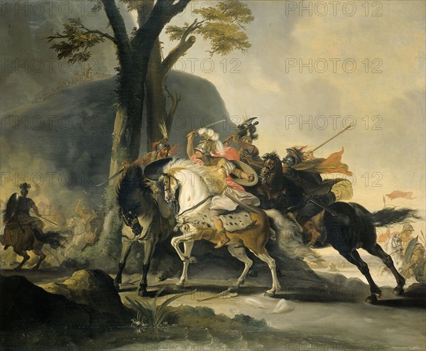 Alexander the Great at the Battle of the Granicus against the Persians, 1737. Creator: Cornelis Troost.