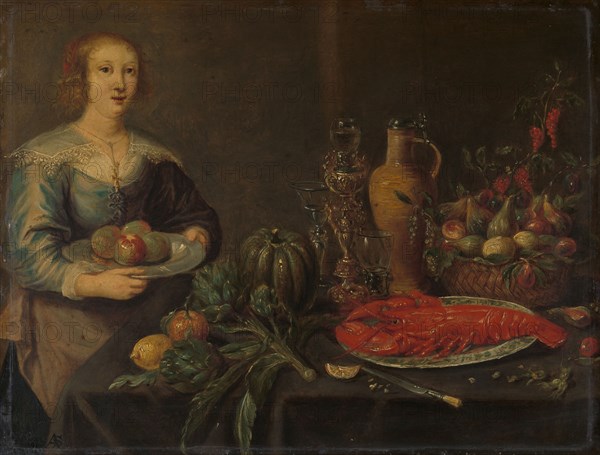 Servant by a Larder Table, c.1635-c.1645. Creator: Unknown.