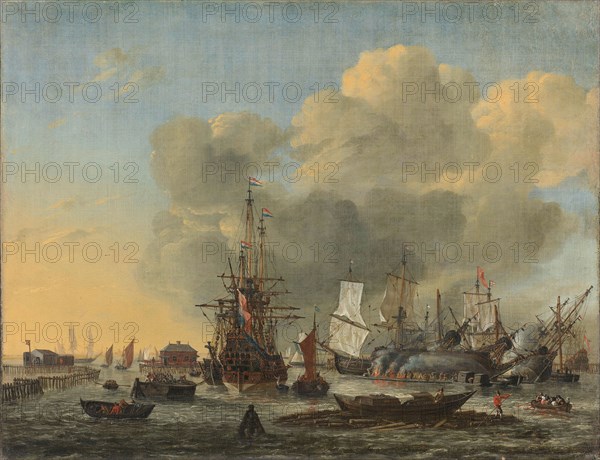 The Caulking of Ships at the Bothuisje on Het IJ in Amsterdam, 1650-1668. Creator: Reinier Zeeman.