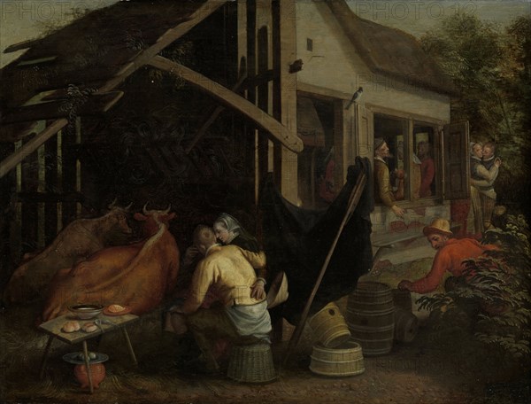 Couples Making Love at a Country Inn, c.1570-c.1590. Creator: Aert Pietersz..