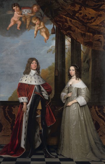 Portrait of Friedrich Wilhelm (1620-88), Elector of Brandenburg, and his Wife Louise Henri..., 1647. Creator: Gerrit van Honthorst.