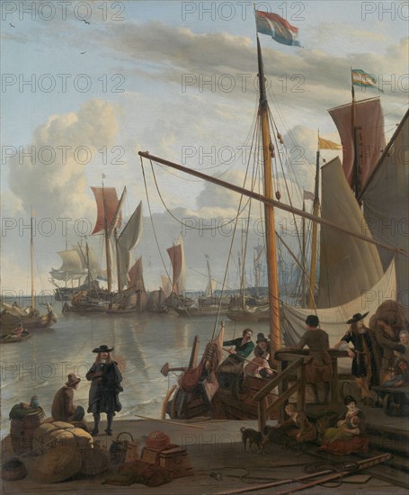 The Y at Amsterdam, seen from the Mosselsteiger (mussel pier), 1673. Creator: Ludolf Backhuysen I.