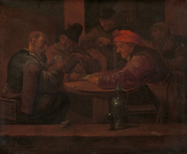 Men Playing Cards in a Tavern, c.1660-c.1680. Creator: Daniel Boone.