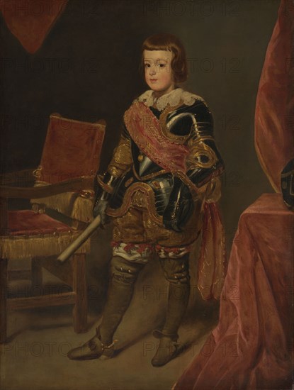 Portrait of Prince Baltasar Carlos, Son of the Spanish King Philip IV, at approx..., 1639-1645. Creator: Juan Battista Martinez del Mazo.