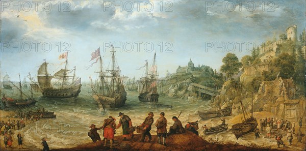 Ships off a Rocky Coast, 1621. Creator: Adam Willaerts.