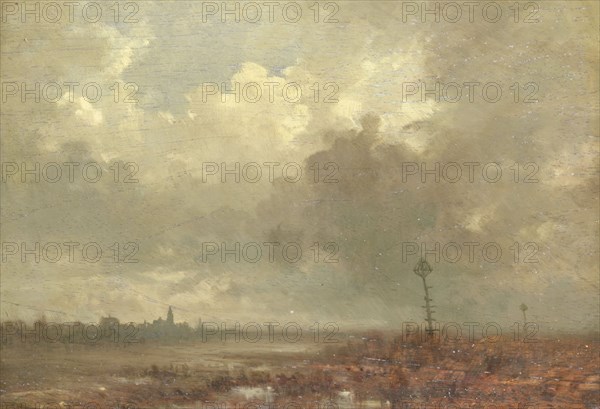 River view, evening, 1880. Creator: Adolphe Mouilleron.