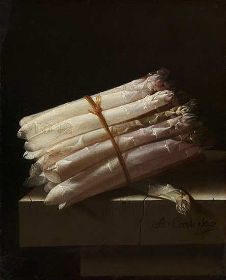 Still Life with Asparagus, 1697. Creator: Adriaen Coorte.