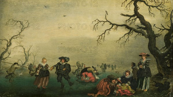 Ice Skaters, 1625. Creator: Adriaen van de Venne.