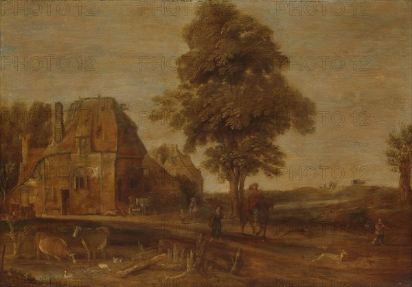 Landscape with an Inn, 1639. Creator: Aert van der Neer.