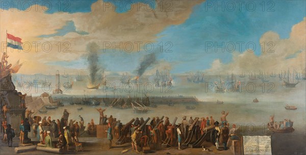 The Battle near Livorno (14 March 1653), after 1653-1660. Creator: Anon.