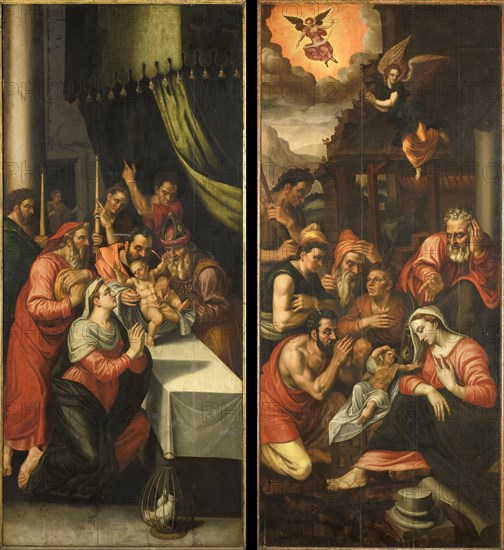 Altarpiece Wing with the Circumcision. On the outside are John the Baptist with the Lamb of God, c.1 Creator: Anon.