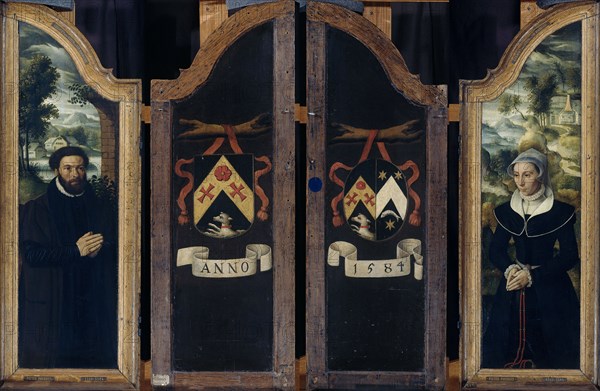 Two Wings of a Triptych with the Portraits of Julien de Brouckere and his Wife Elisabeth Canneel, 15 Creator: Anon.