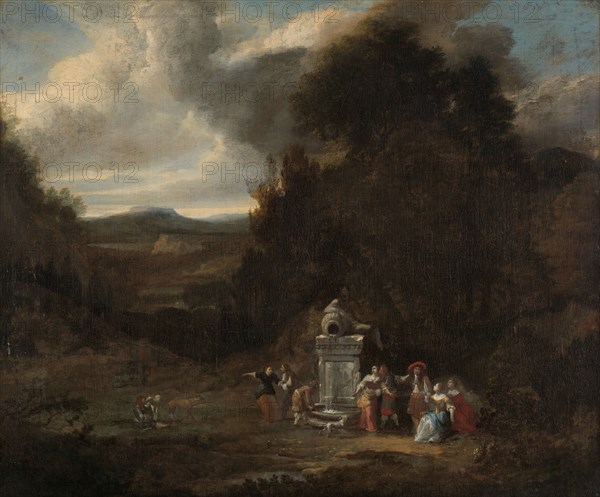 Elegant Company at an Antique Fountain in a Glade, c.1660-c.1670. Creator: Anon.