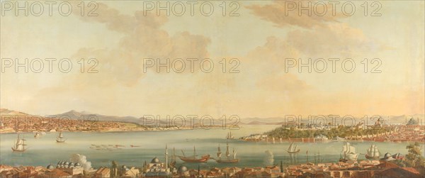 View of Constantinople (Istanbul) and the Seraglio from the Swedish Legation in Pera, c.1770-1780. Creator: Antoine van der Steen.