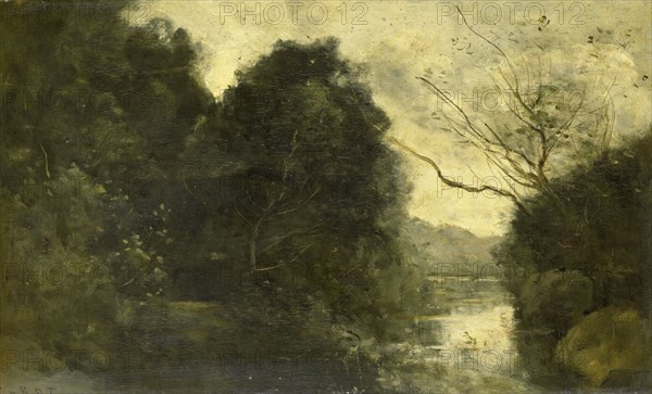 Pond in the Woods, 1840-1875. Creator: Jean-Baptiste-Camille Corot.