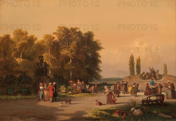 Park in the Vicinity of Paris, 1848. Creator: Charles Rochussen.