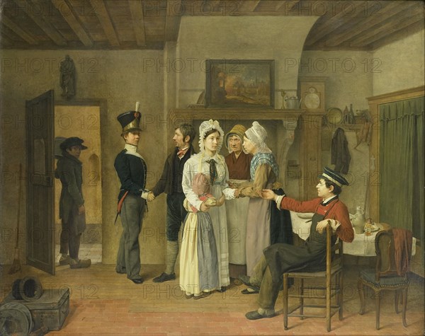 The Soldier's Farewell, 1828. Creator: Charles van Beveren.