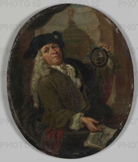 Portrait of Arnoud van Halen (1673-1732). Painter, Printmaker, Poet and Collector in Amsterdam, 1725 Creator: Unknown.