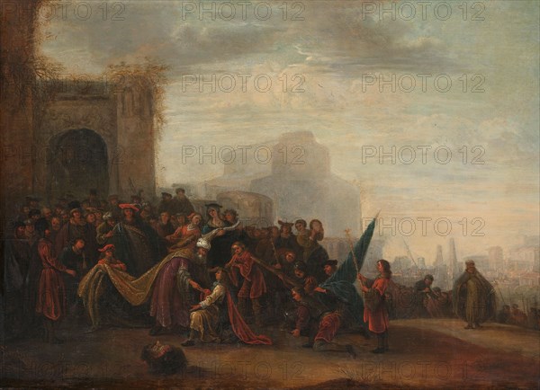 Saul Welcoming David after his Victory over Goliath, 1640. Creator: Gerrit de Wet.