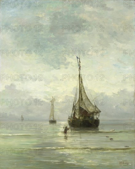 Calm sea, 1860-1900.  Creator: Hendrik Willem Mesdag.