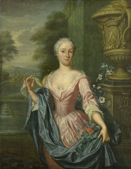 Portrait of Claudine van Royen (born 1712), Wife of Pieter Teding van Berkhout, 1757. Creator: Hieronymus van der Mij.