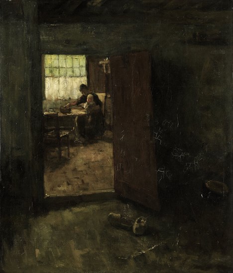 Domestic Interior with Country Woman and Child, c.1880-c.1907. Creator: Jacob Simon Hendrik Kever.