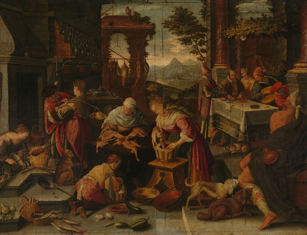 Lazarus and the Rich Man, 1544-1700. Creator: Jacopo Bassano (copy after).