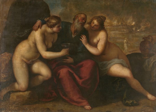 Lot and his Daughters, 1610-1620. Creator: Jacopo Palma.