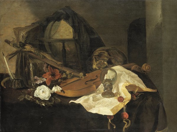 Vanitas Still Life, 1650. Creator: Jacques de Claeuw.