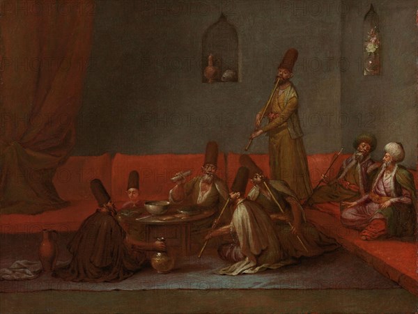 Dervishes Sharing a Meal, c.1720-c.1737. Creator: Jean Baptiste Vanmour.