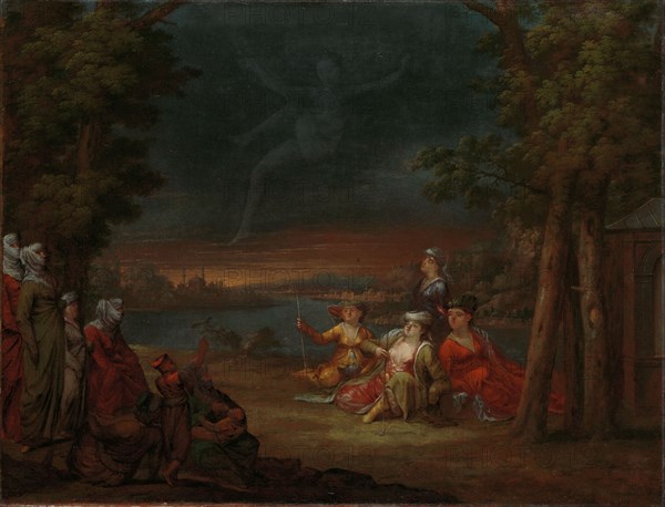 Turkish Women in the Countryside near Istanbul, c.1720-c.1737. Creator: Jean Baptiste Vanmour.