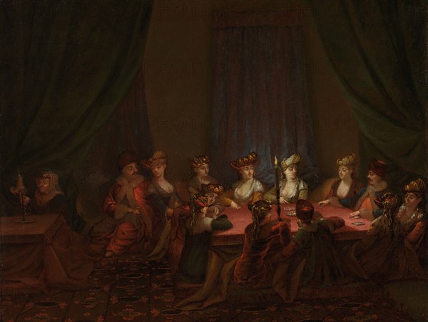 Party of Armenians Playing Cards, c.1720-c.1737. Creator: Jean Baptiste Vanmour.