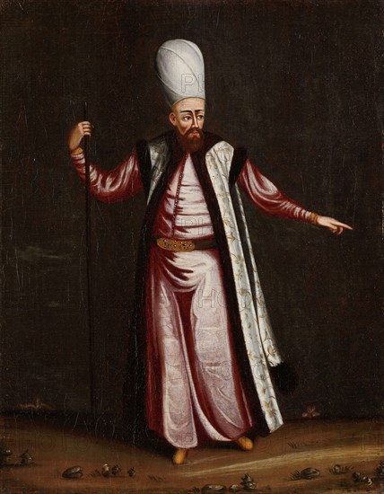 The Capoudgi Bachi, Grand-master of the Seraglio, 1700-1737. Creator: Workshop of Jean Baptiste Vanmour.