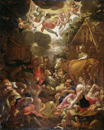 Annunciation to the Shepherds, 1595-1603. Creator: Joachim Anthonisz Wtewael.