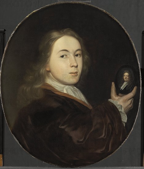 Johannes Bakhuysen (1683-1731). With a Miniature Portrait of his Father Ludolf, 1699-1708. Creator: Ludolf Bakhuizen.
