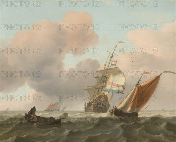 Rough Sea with Ships, 1697. Creator: Ludolf Bakhuizen.