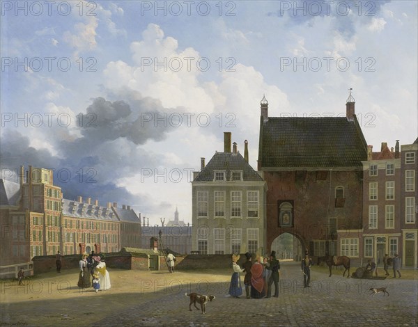 The Gevangenpoort and the Plaats, The Hague, 1825-1860. Creator: Pieter Daniel van der Burgh.