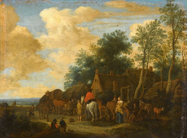 Halting at a Roadside Inn, 1657. Creator: Pieter Molijn.