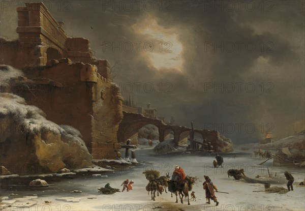 City Walls in Winter, c.1650-c.1670. Creator: Willem Schellinks.