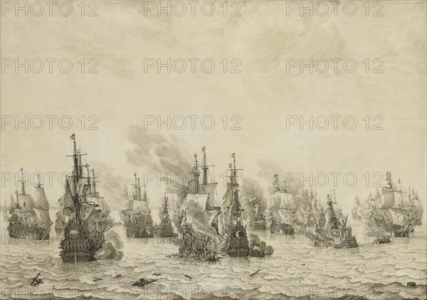 The Battle of Livorno (Leghorn), c.1659-c.1699. Creator: Willem van de Velde I.
